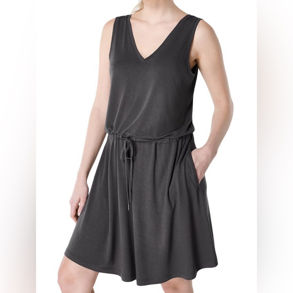 Sweaty Betty Dress Womens 4-6 Take It Easy‎ Shift Dress Grey Stretch Ladies